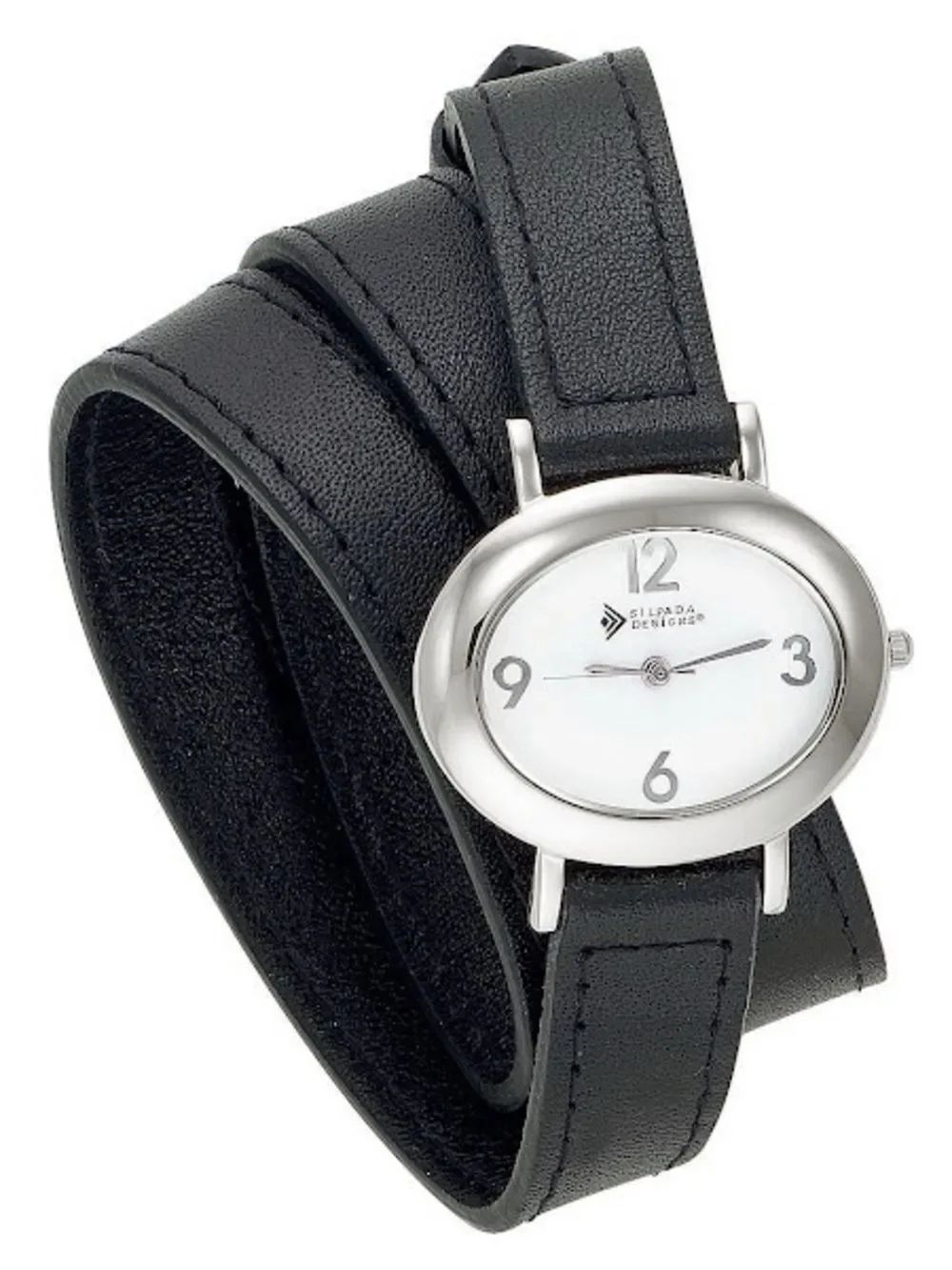 Silpada Double Wrap Leather Watch Leather Strap Stainless Steel Japan Movement